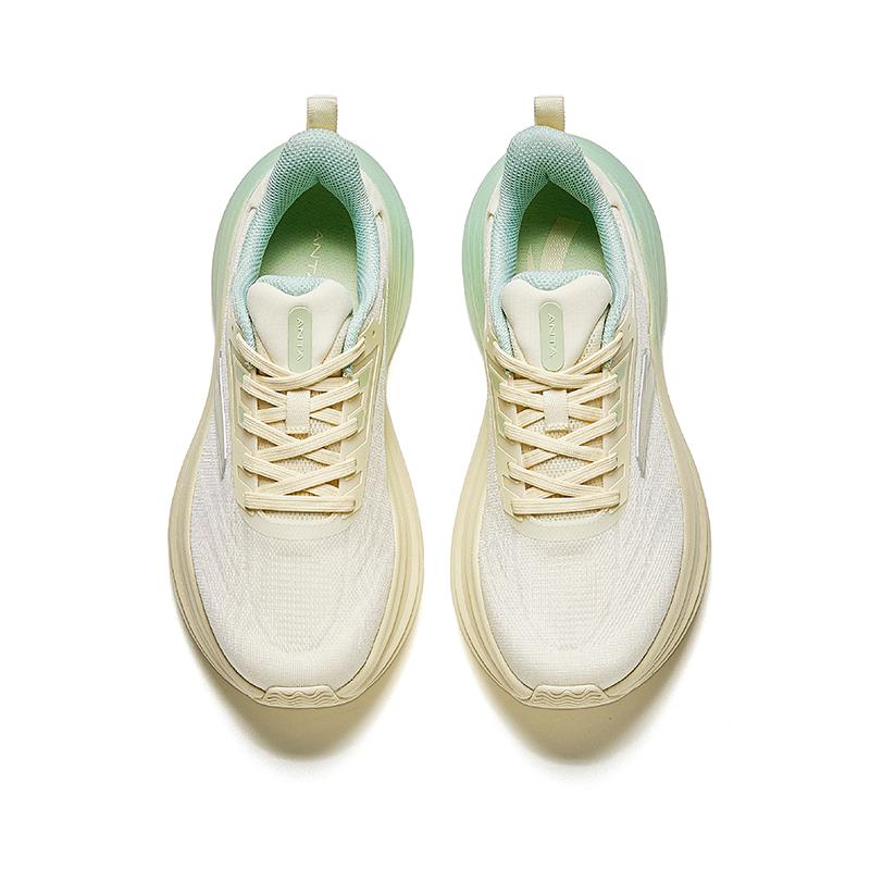 Anta Thick Sole Versatile Comfortable Breathable Low Top Running Shoes Women Sneaker White Blue 922435510-3