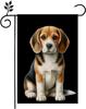Beagle Garden Ag Black Background Ag Cute Beagle Dog Garden Ags Burlap Double Sided Yard Lawn Reusable Outdoor Decor 1 SSL