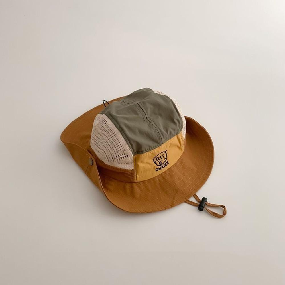 Mesh Kids Bucket Hats Quick Drying Children Fisherman Hat New Drawstring Basin Cap  Outdoor