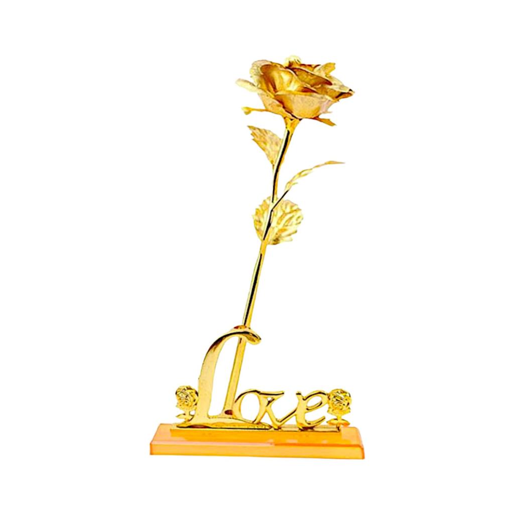 Роза с покрытием из 24-каратного золота – вечный подарок любви и элегантности
