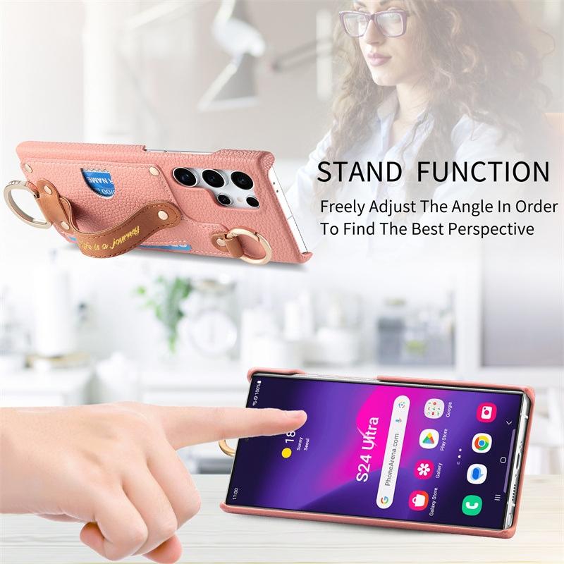 Роскошный Кошелек-Браслет Кожаный Чехол для Samsung Galaxy S25 S24 S23 S22 S21 S20 Ultra Plus S23 FE S25 + Держатель для Карт Задняя Крышка