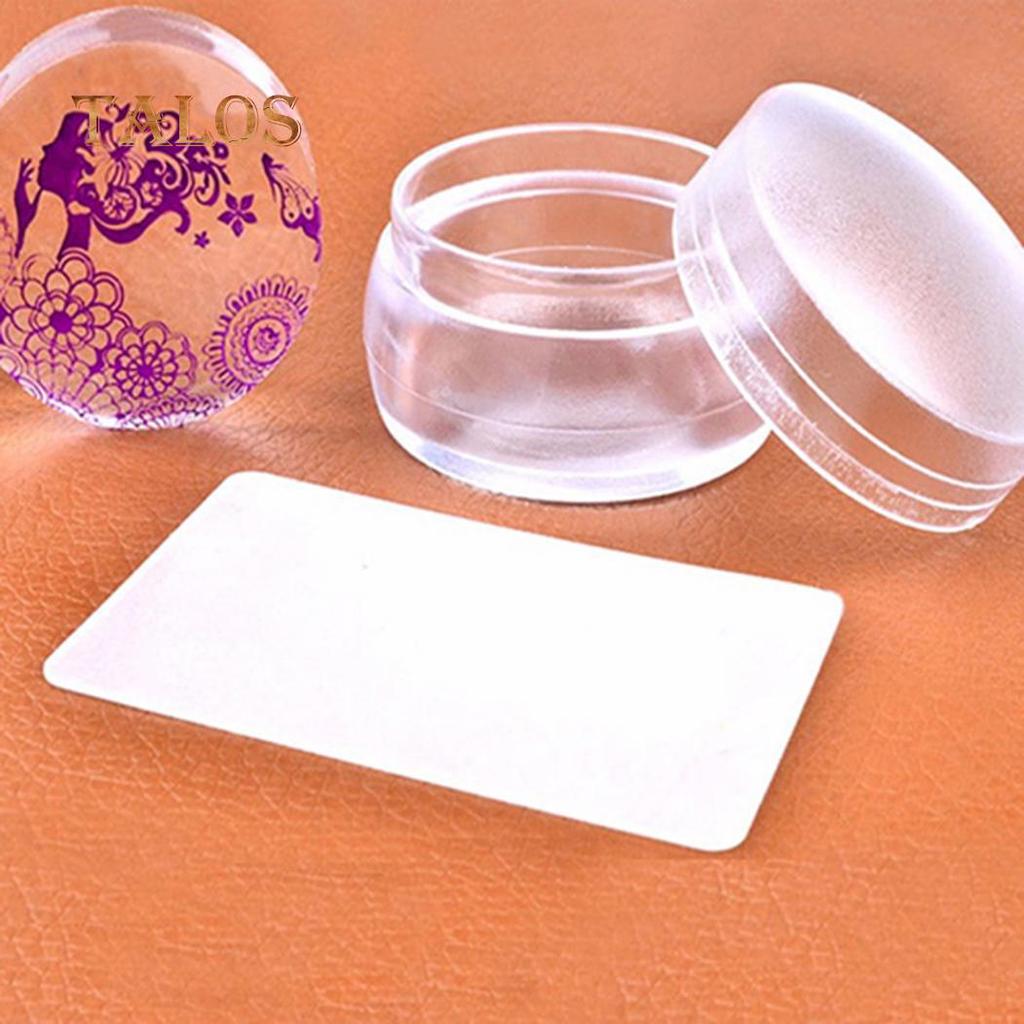 Clear Nail Art Stamping Silicone Stamper + Scraper DIY Manicure Transfer Tool Cosmetic Tools