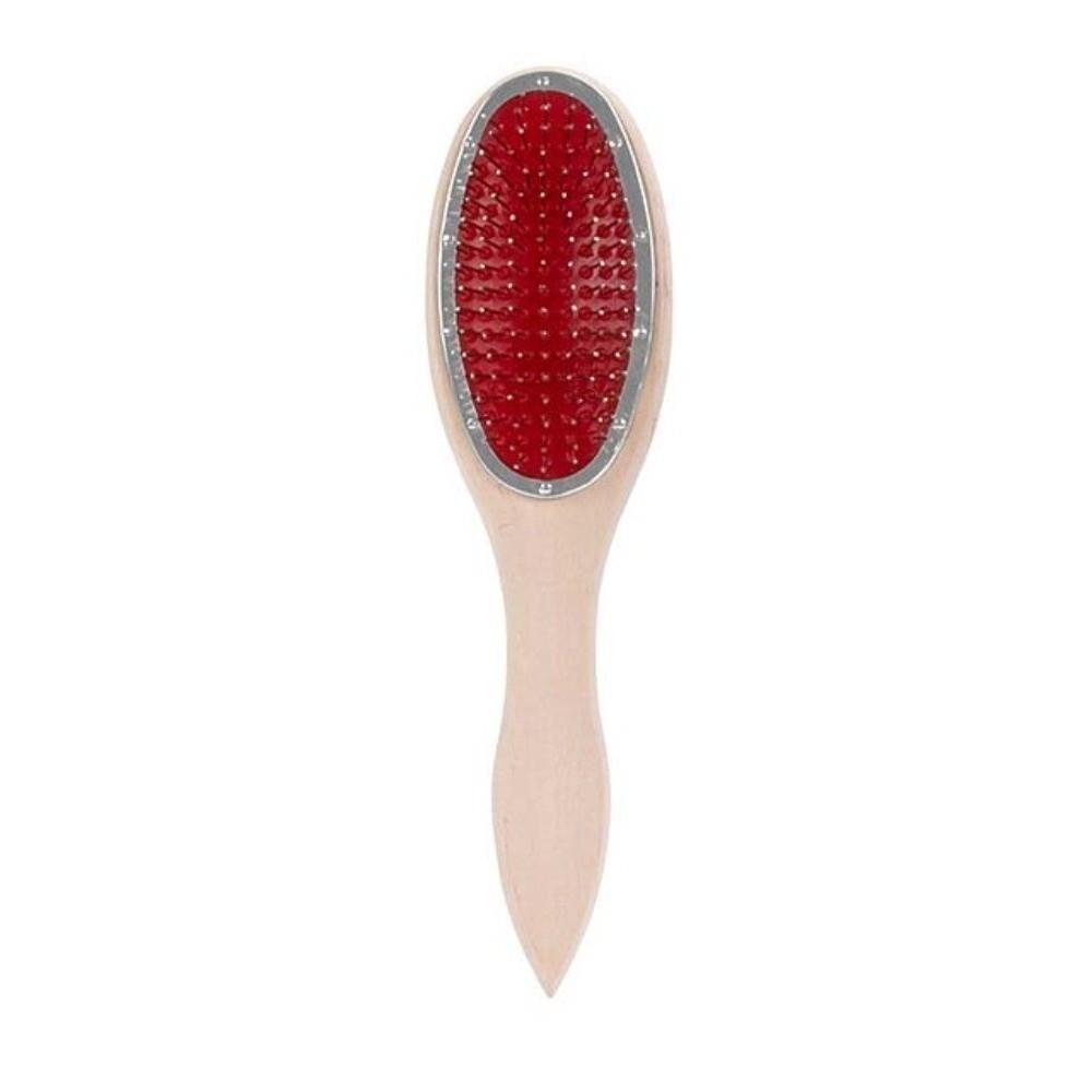 Профессиональная щетка с деревянной ручкой для париков, парикмахерского дела, укладки париков, антистатическая стальная расческа, долговечная массажная щетка
