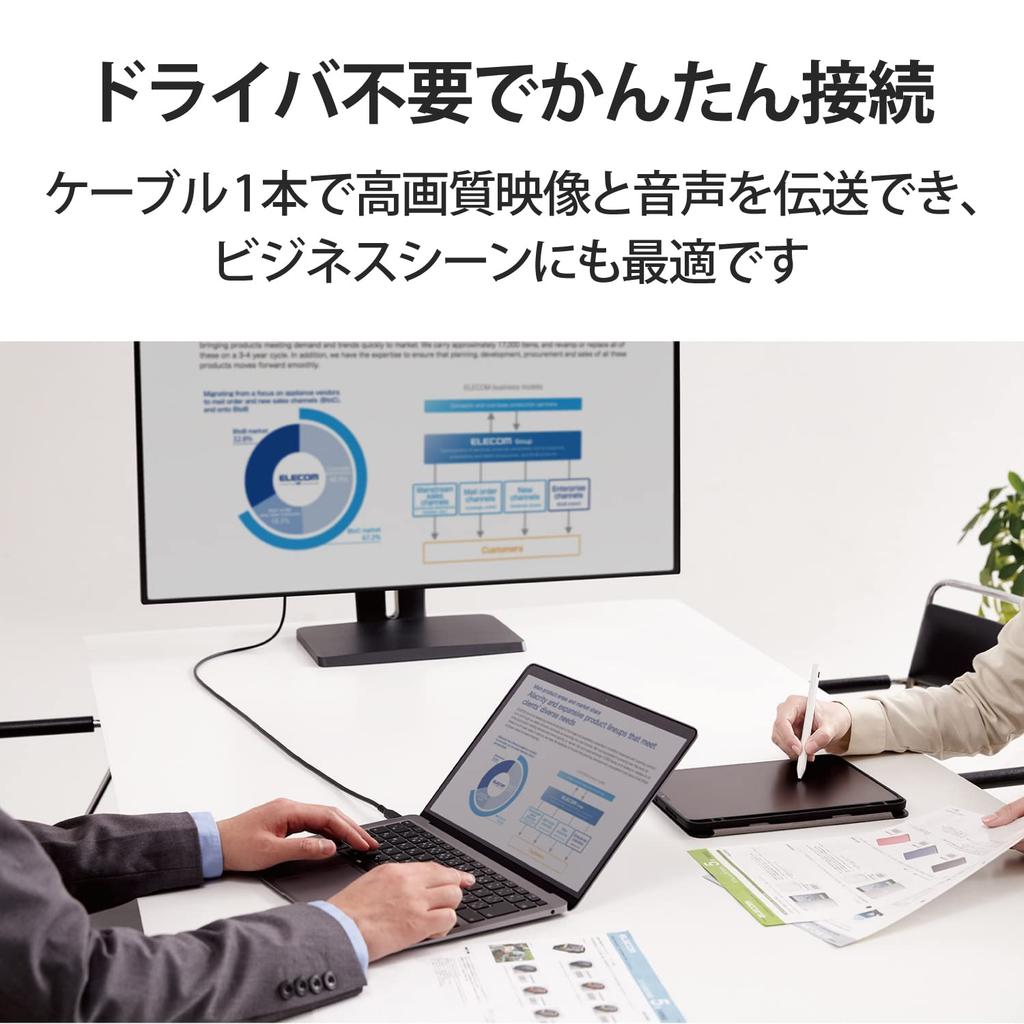 Elecom HDMI Conversion Cable 2m High Durability 4K2K X Mirroring Compatible Black Compatible with iPhone Pro USB-C (3840 2160/60Hz) [Verified 16/16