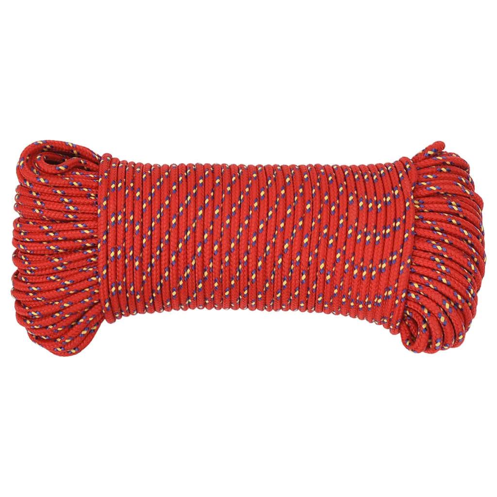 Vidaxl Linka Żeglarska, Czerwona, 5 Mm, 25 M, Polipropylen