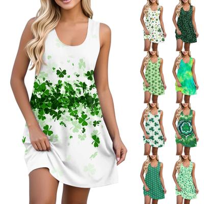 Женский повседневный сарафан с карманами, летнее пляжное платье в стиле бохо, футболки, платья с U-образным вырезом, свободные платья-майки