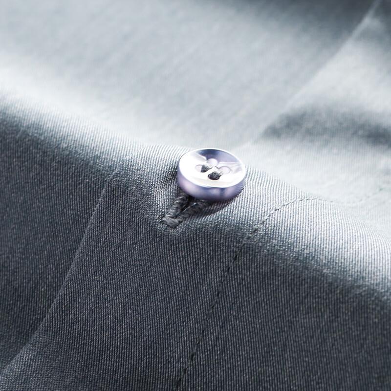 Мужская гладкая рубашка с драпировкой в стиле business casual с длинным рукавом