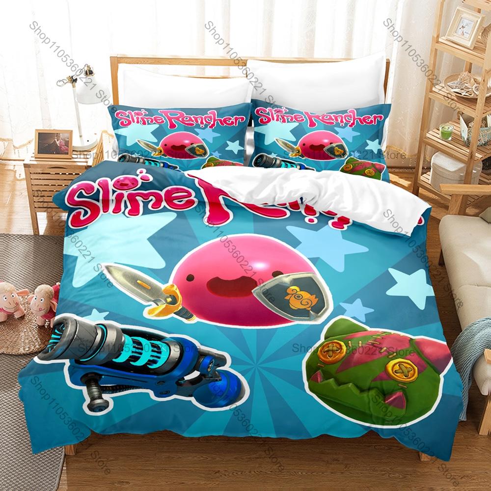 Постельное белье с рисунком персонажей Slime Rancher 2, новая полиэстеровая пододеяльник и наволочка, подарок для геймеров