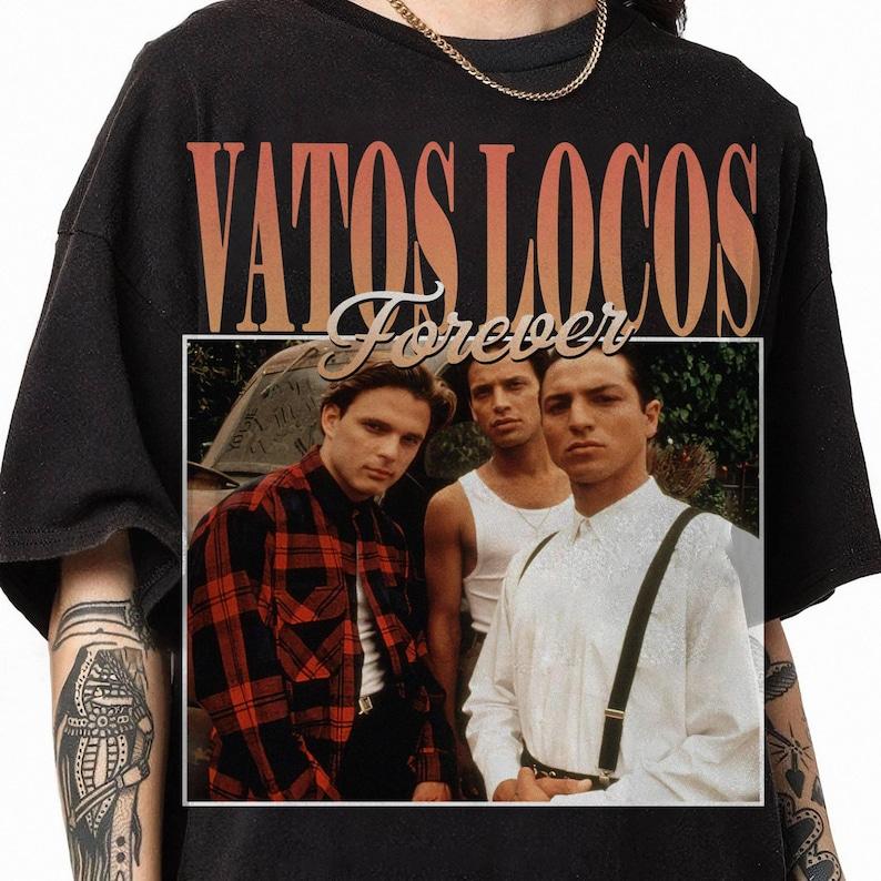Vatos Locos Forever Shirt Beisbol Shirt Retro 90s Miklo Velka Tshirt Chicano Culture Tee Vatos Locos East La Tshirt