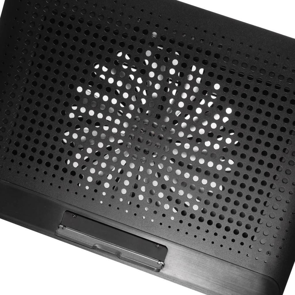 Охлаждающая подставка для ноутбука Sanwa Supply, охлаждающий алюминиевый корпус с функцией регулировки высоты, совместимая с экраном шириной до 15,6 дюйма, черная, TK-CLN28U