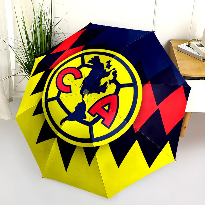 Узор Club América, автоматический складной зонт, портативная и складная конструкция, 8 спиц, рождественский или день рождения подарок.