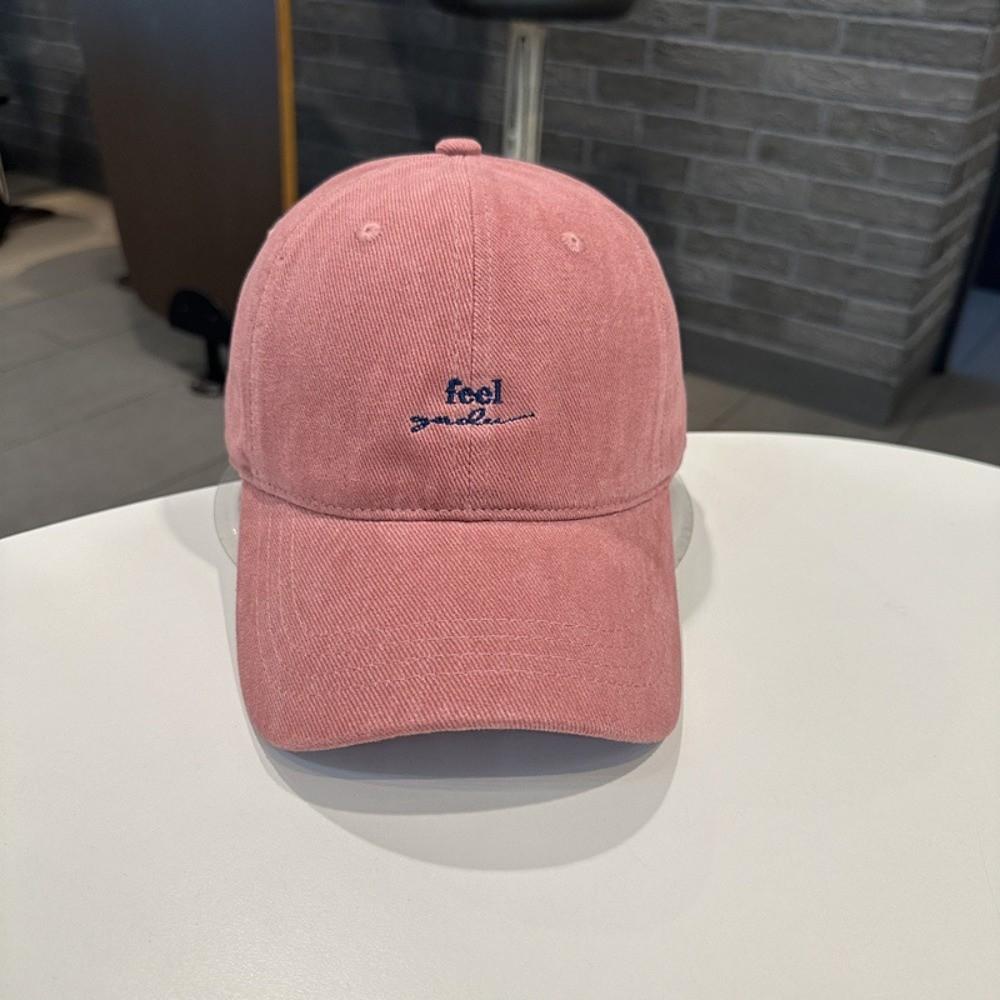 Embroidery Letter Rugged Baseball Cap Solid Color Duck Tongue Cap Fashion Sun Hat  for Women