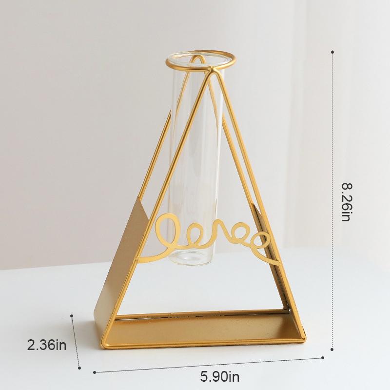 Nordic Vase Hydroponic Gold Home Decorations Modern Glass Drying Flower Pot Ornament Small Vases Room Decor Interior Accessories