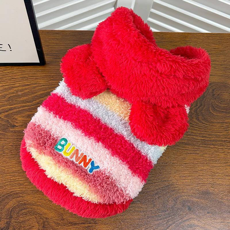 Golden Retriever Medium Large Dog Christmas Festival Autumn Winter Two-legged Vest Striped Polyester Leisure Dog Cat Clothing