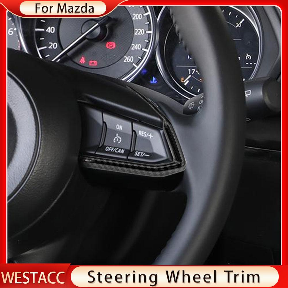 Накладка на руль автомобиля из углеродного волокна, наклейка для Mazda 2 3 6 Demio CX3 CX-3 CX-5 CX5 CX7 CX9 Axela Atenza