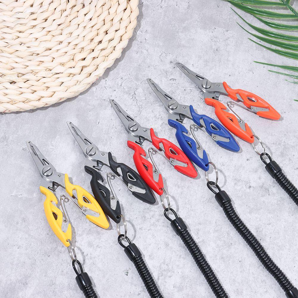 Multi-function with Lanyard Fishing Pliers Hook Removers Stainless Steel Scissor Bait Line Cutter