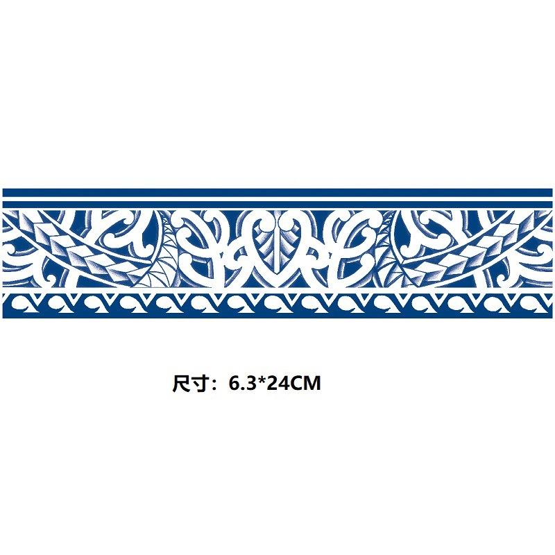 Кольцо на руку, неотражающее, долговечное, водопереводное, травяное, тату-наклейка, длинная полоса, круг, картина укиё, набор тотемов дракона и феникса