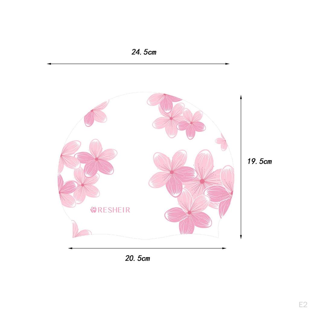 Силиконовая шапочка для купания для взрослых, мягкая шапочка для плавания с принтом, защита ушей