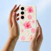 For Samsung Galaxy S25 FE Case Peach Blossoms Shells Pattern Printing Straight Edge TPU Phone Back Cover