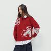 Semir Women's National Museum Crossover Jacquard Knit Sweater
