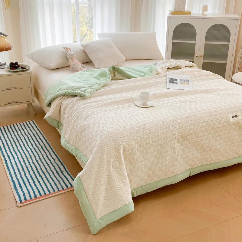 Летнее прохладное одеяло из соевого волокна, тонкое летнее одеяло для одного человека, одеяло с кондиционером, можно стирать в машине, летнее двойное общежитие