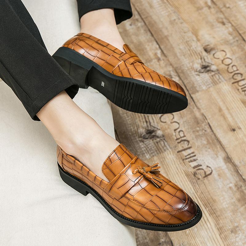 Мужские мокасины модные повседневные туфли из кожи классические кожаные удобные туфли-лодочки модные мужские мокасины без застежек классические мужские туфли