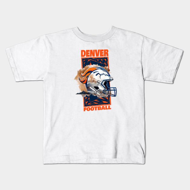 Boys Girls Soft Cotton Graphic Tees Denver Football 90's Style Breathable Daily School Wear Kids T-Shirts