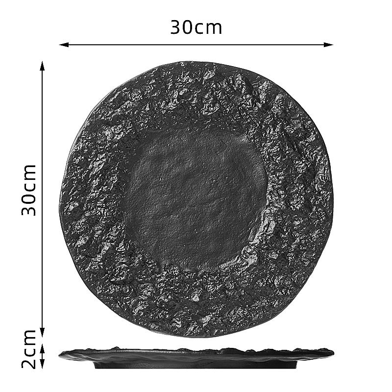 Однотонная неровная текстура Керамическая плоская тарелка Ресторанная тарелка для стейков Десертная тарелка Суши Тарелка для закусок Специальная столовая посуда
