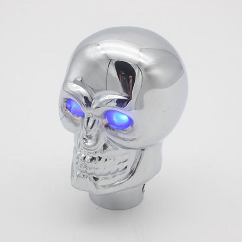 Ручка переключения передач металлическая черепная коробка передач в форме скелета ручка переключения передач автомобильная автоматическая ручка переключения передач ручка с красным светодиодом