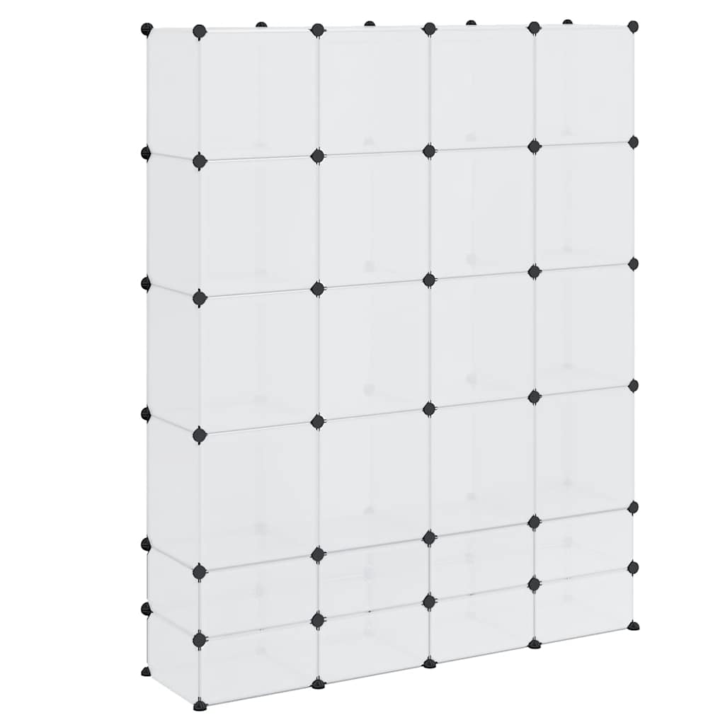 Modular Wardrobe with 18 Compartments White 37 x 146 x 180.5 cm