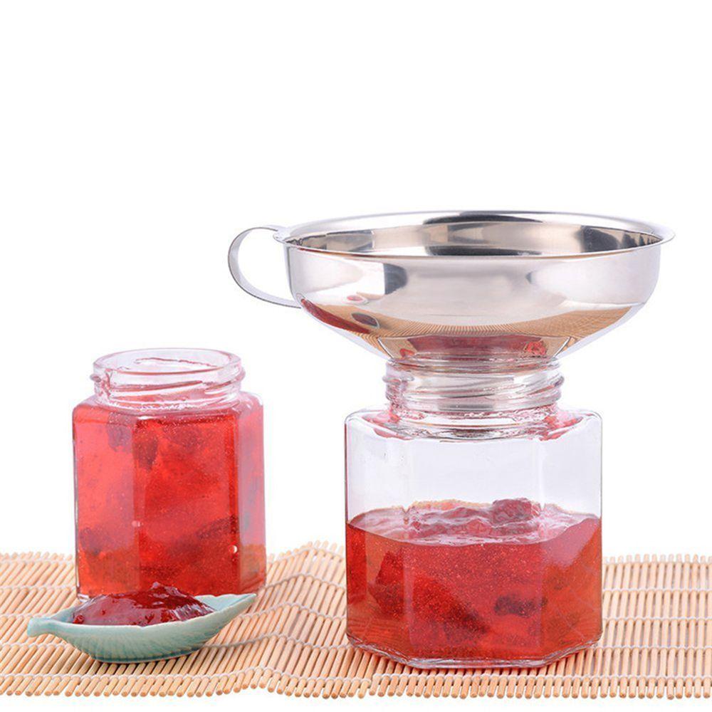 Tool Beans Pickles Kitchen Canning Funnel Wide Mouth Stainless Steel Hopper Filter