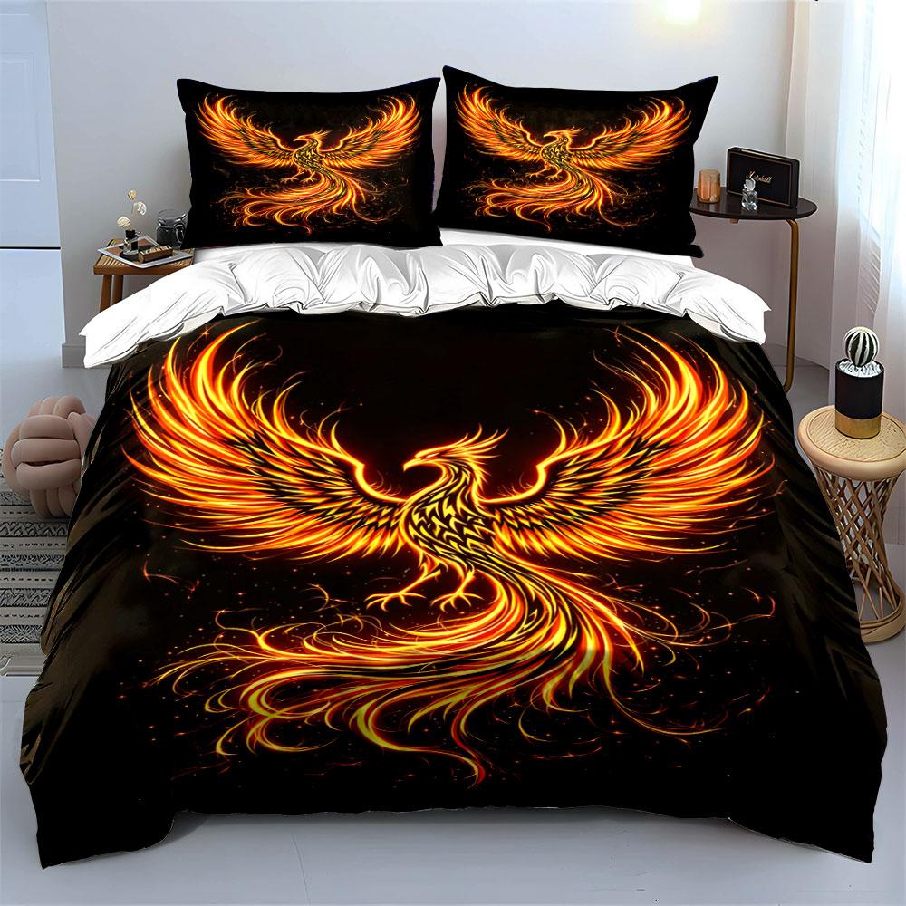Fiery rebirth, soaring elegance. Bedding sets Duvet covers Pillowcases(1* Duvet Cover 2* Pillowcases without duvet insert)