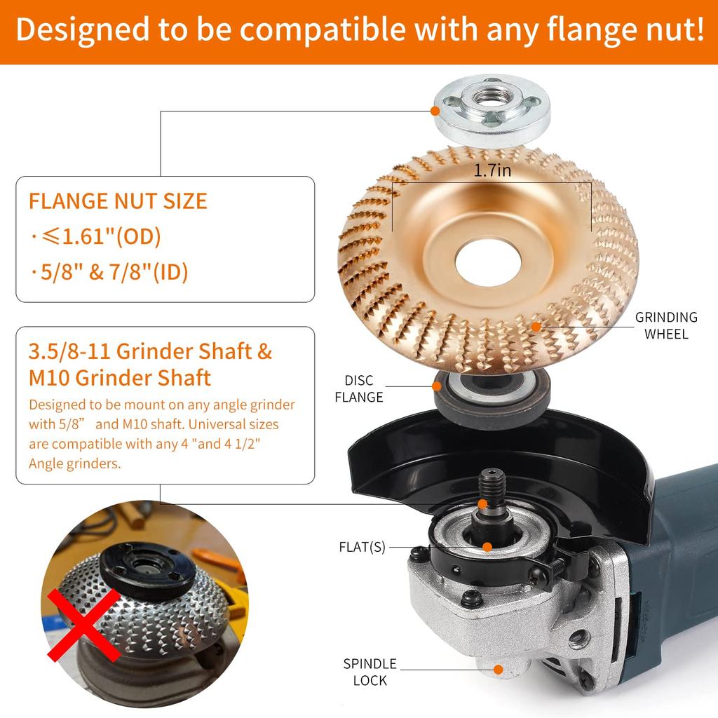 Набор дисков для резьбы по дереву из 5 шт.. Угловая шлифовальная машина