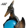 Fantasy Decor Desk Lamp Pterosaur Night Light, Resin Gothic Dragon Table with Glowing Faux Crystal Light Ball, for Bedroom Office, Gift Lovers