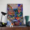 Abstract Pet Cat Art Poster for Modern Home Living Room Animal Cat Decorative Painting