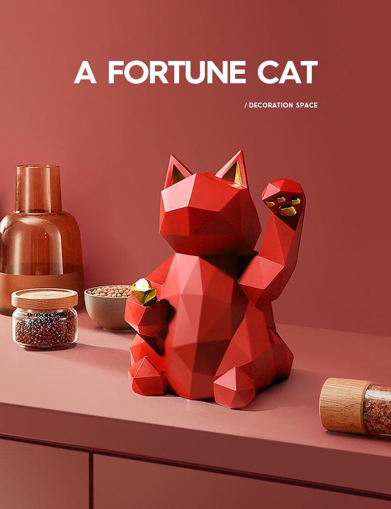 Fortune Cat Resin Craft for Home or Store Decoration