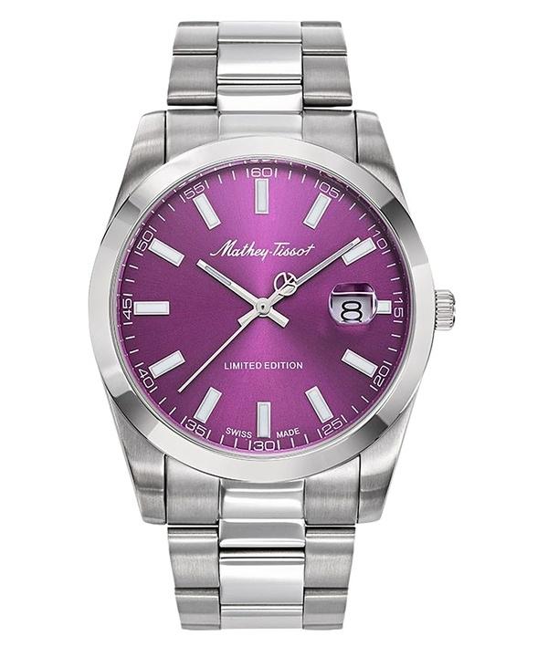 Mathey-Tissot Mathy Sunray Limited Edition Stainless Steel Purple Dial Quartz H451PU Men's Watch