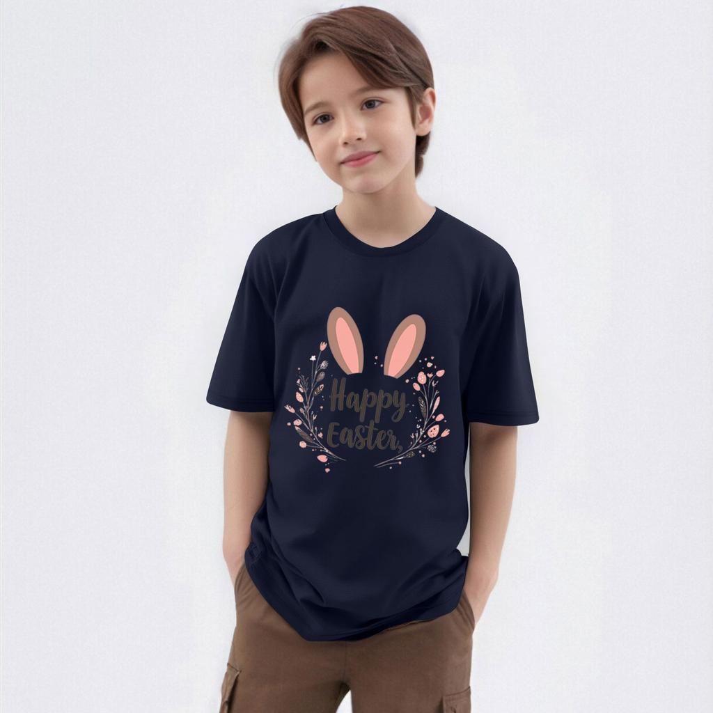 Children's Printed Round Neck Short-sleeved T-shirt Top