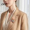 Colorful Rhinestone Leaf Pin Floral Branch Brooch with Leaves & Rhinstone, Alloy Lapel Coats Decorative Accessories for Women Girls , Clothing Jewelry