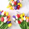 5/10/20 шт. Яркий разноцветный букет искусственных тюльпанов 33 см с эффектом реального прикосновения, искусственные цветы для дома, офиса, свадеб, пасхальных украшений