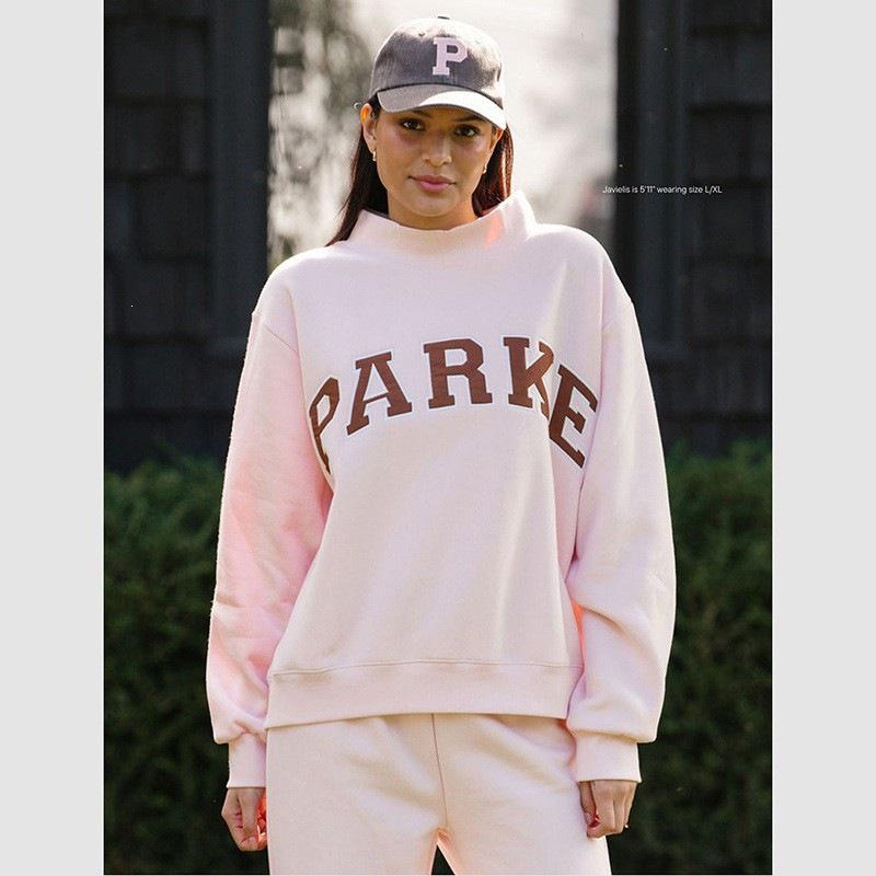 Embroidered Women's Half-High Collar Loose Pullover Sweatshirt, Long-Sleeved Winter Top