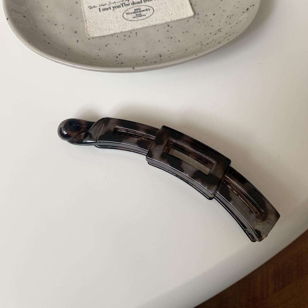 Пластиковая скрученная заколка-банан цвета черепахового панциря, простая винтажная женская заколка для волос