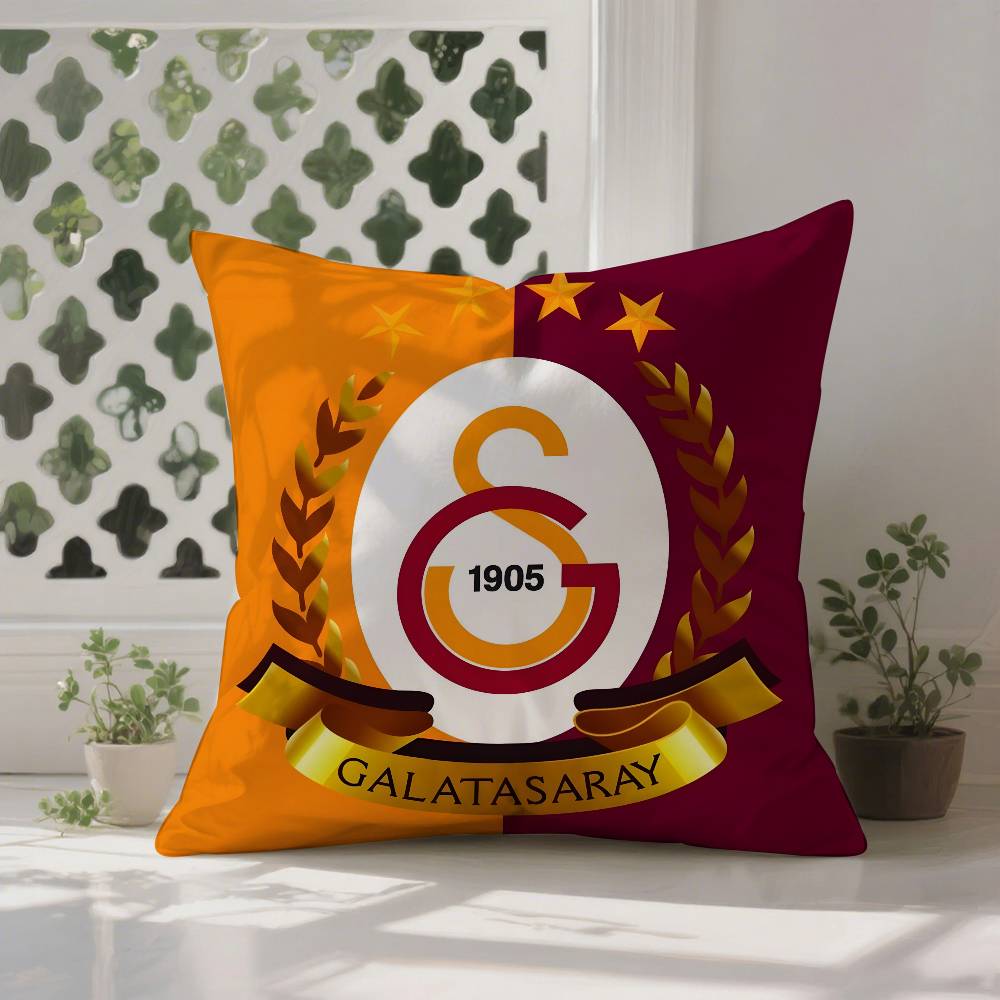 Наволочка с логотипом клуба G-GalatasarayS, наволочка против пылевых клещей, невидимая молния, шелковистый короткий плюш, чехол для диванной подушки