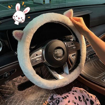 Чехол на руль автомобиля, зимний теплый милый плюшевый универсальный чехол на руль, практичные автомобильные принадлежности