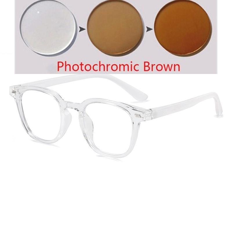 Transparent Gray Frame Round Shortsighted Prescription Glasses Women  Anti Blue Rays Myopia Eyeglasses 0 -0.5 -0.75 To -6.0