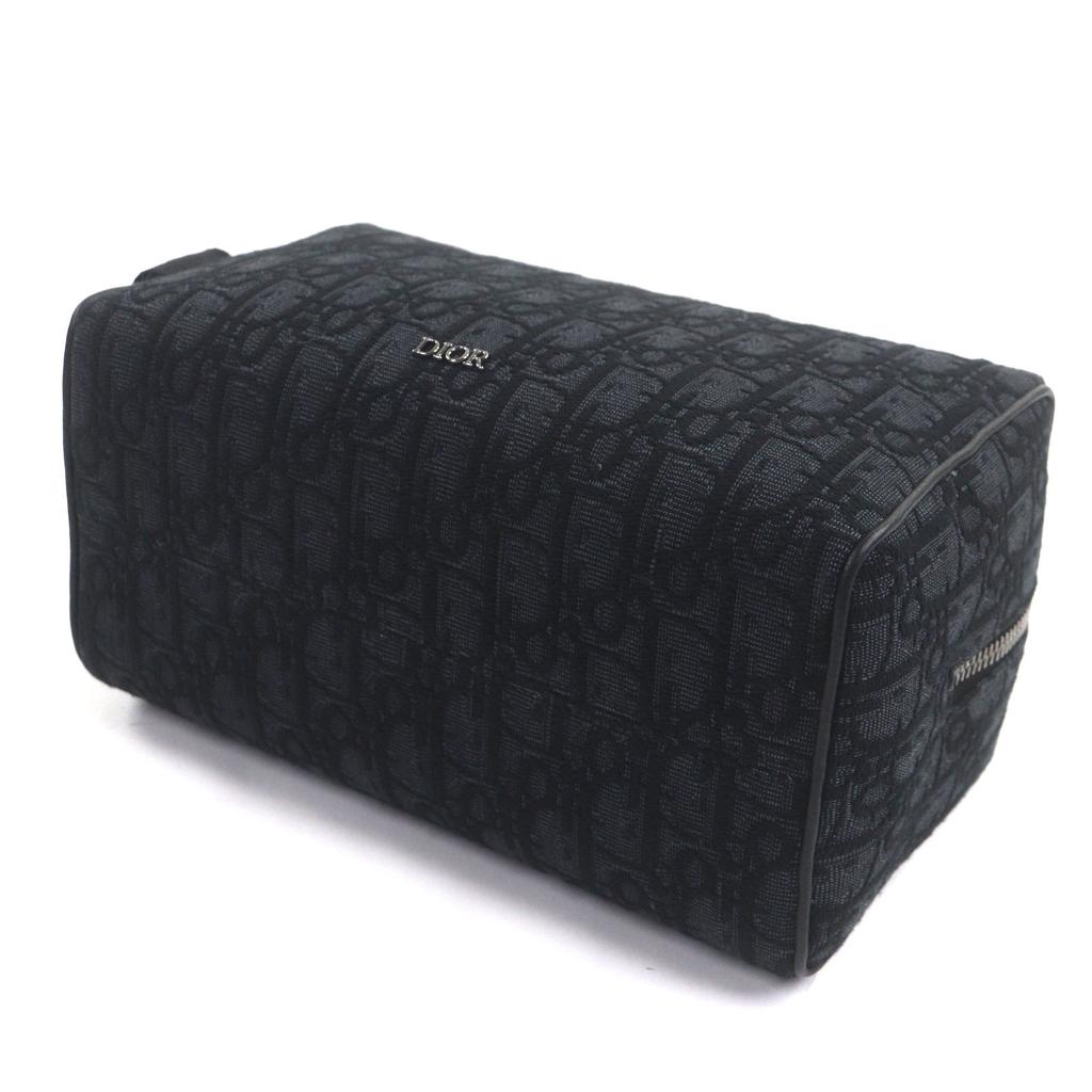 Превосходный клатч DIOR Oblique Rango Pouch из черной парусины мужской 2ADCA474YKY Б/У