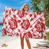 Newest Beach Towel Red Rose Plaid Checkered Background Print Quick Dry Microfiber Beach Towel Floral Women Pool Towel