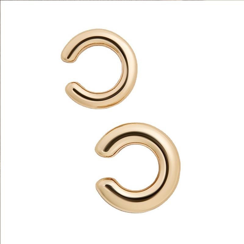 Женские круглые серьги-клипсы в стиле панк, асимметричные двойные круглые серьги-клипсы, темпераментные, универсальные, серьги в форме буквы С