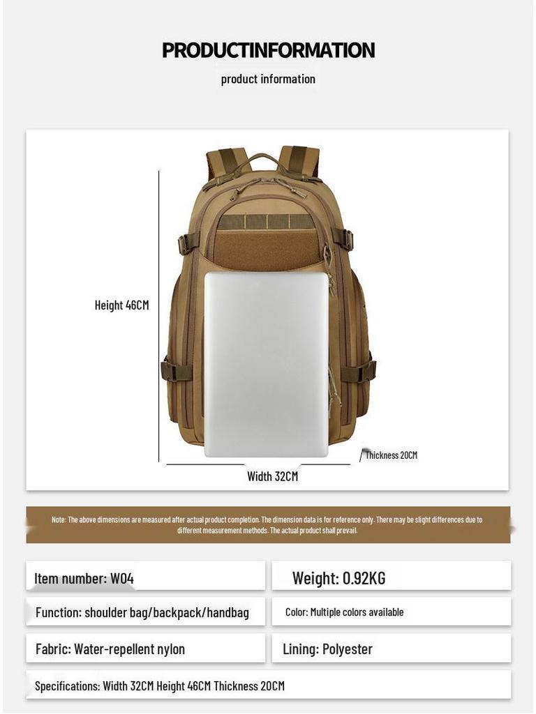 Cross-Border Outdoor Multifunctional Tactical Backpack - Large Capacity, Breathable, and Durable for Mountaineering