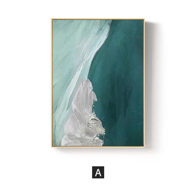 1 шт., интерьерные картины, постер, офисный домашний декор, холст, картина, украшение для спальни, стены в скандинавском стиле, зеленое море, гостиная, без рамки